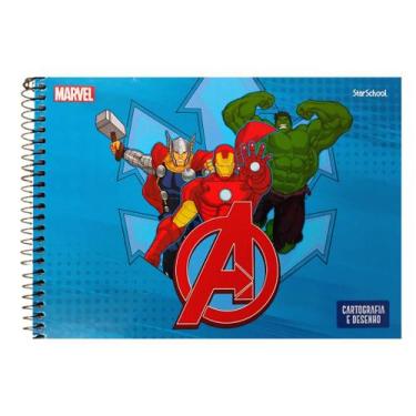 Imagem de Caderno de Cartografia e Desenho 80 Fls Marvel Avengers - Jandaia