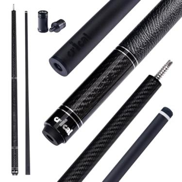 Imagem de CRICAL Bastão de taco de bilhar de fibra de carbono 147 cm bastões profissionais de baixa deflexão para piscina com junta de 3/8 x 8 pinos e ponta de 12,5 mm para adultos