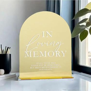 Imagem de Placa acrílica de memória de casamento com suporte - 19 x 12,7 cm, 0,6 cm de espessura | Placas de mesa de acrílico arqueadas de caligrafia moderna para casamento e festa