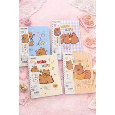 Imagem de Caderno de Desenho A4 Capivara Fofa Infantil 45 Folhas Capa Firme - IC