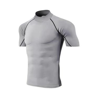 Imagem de Camiseta De Compressão Masculina De Secagem Rápida, Manga Curta, Para 