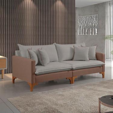 Imagem de Sofá Fixo 4 Lugares M-195 2,40m – Estofados Martins Cinza