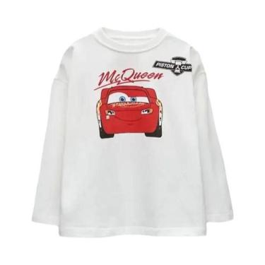 Imagem de Camiseta Infantil De Manga Longa Com Estampa De Carro Para Meninos, Br