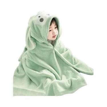 Imagem de Toalha De Banho Com Capuz De Rosto De Animal Neutro Para Bebês Meninos