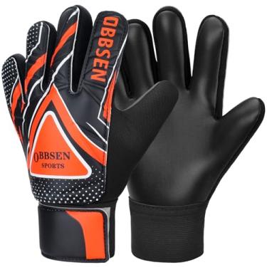 Imagem de Obbsen Luvas de goleiro para crianças e jovens, luvas de futebol antiderrapantes para treinamento de meninos e meninas, proteção dupla de pulso com palmas fortes