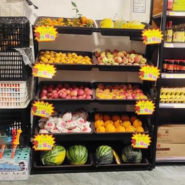 Imagem de Prateleira de lanche comercial de 5 camadas, grande expositor de varejo para batatas fritas e frutas, organizador de 10 cestas para supermercados e lojas de conveniência, cor marrom