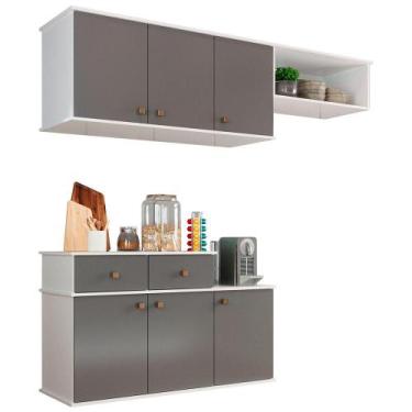 Imagem de Cozinha Suspensa Seleta Balcão e Aéreo 6 Portas e 2 Gavetas - Loja Doc