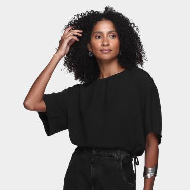 Imagem de Blusa Cropped Morena Rosa Manga Ampla Amarração Feminina-Feminino