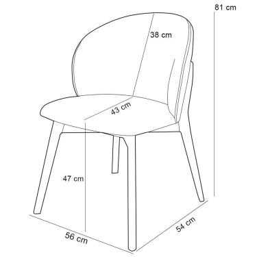 Imagem de Kit 06 Cadeiras De Jantar E Estar Living Estofada Mia L02 Linho Cinza Escuro