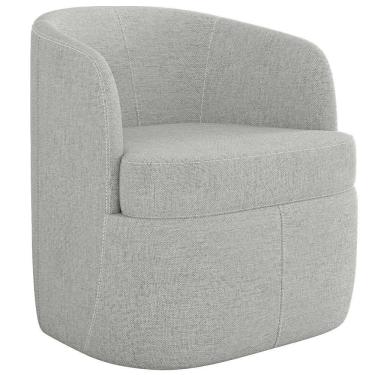 Imagem de Poltrona Decorativa Giratória Para Sala De Estar Siena K01 Linho Cinza - Lyam Decor