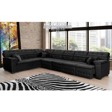 Imagem de Sofá de Canto Magno 2,37x4,57m Preto