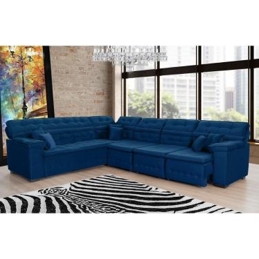 Imagem de Sofá de Canto Magno 2,37x3,97m Azul
