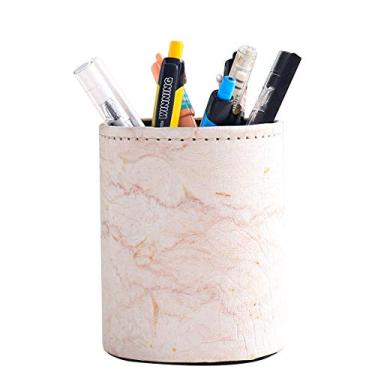 Imagem de Suporte para lápis de caneta, estampa floral de flor para canetas, porta-copos, organizador de mesa de couro de poliuretano, suporte para decoração de escova e tesoura, organizador de mesa para escritório, mesa de escritório e decoração de casa (3,1 x 4,2 cm (PG-35))