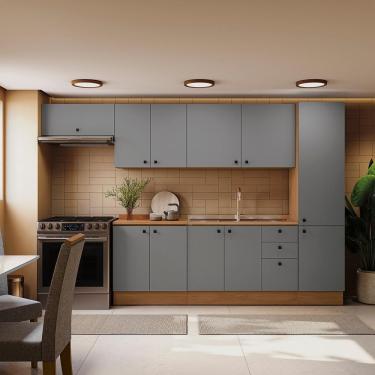Imagem de Cozinha Modulada Pixel Kappesberg 100% Mdp Canela-cinza Sagrado 330cm