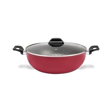 Imagem de Panela Wok Brinox Anis Alças Baquelite Antiaderente Pro-Flon 4,1L 28cm Tampa de Vidro B...
