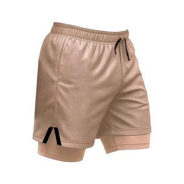 Imagem de Short Masculino Térmico 2 em 1 com Bolso Interno e Ajuste Confortável-Masculino