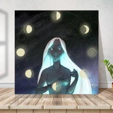 Imagem de Placa Quadro Astrologia Universo Fases Da Lua Mdf 30x30cm - ARTSIM