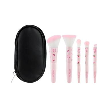 Imagem de Conjunto De Pincéis De Maquiagem Premium Compacto E Fofo Com 5 Peças E