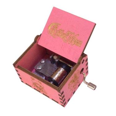Imagem de Caixa de música Sailors Moons Wood Hand Manivela 6,4 x 5,2 x 4,2 cm - 