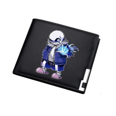 Imagem de Carteira, bolsa de moedas, couro, dobrável, Undertale Sans Anime - Yiw
