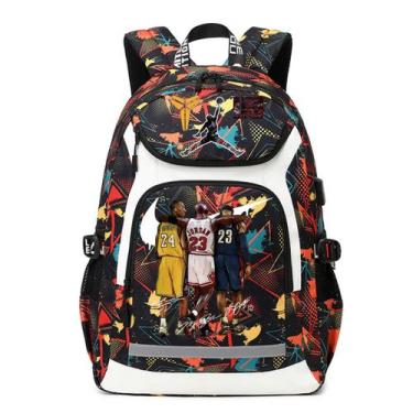 Imagem de Mochila escolar infantil Kobes Bryants com impressão 3D Oxford - yiwei