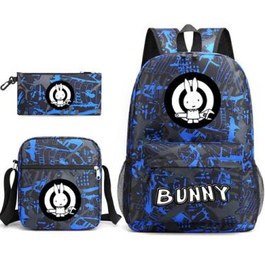Imagem de Conjunto de mochilas Bads Bunnys Cartoon Kids School, 3 peças de anime