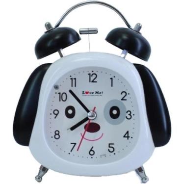 Imagem de Despertador: desenho animado, animal, formato de cachorro, sino duplo,