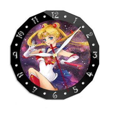 Imagem de Relógio de parede Sailors Moonss Silent Nonticking 15 cm de vidro+acrí