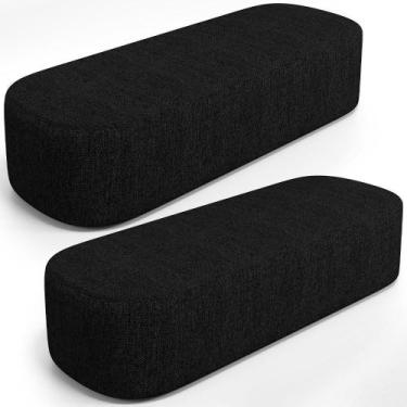 Imagem de Kit 02 Puffs Decorativos Orgânico Para Living Quarto 140cm Doha W01 Li