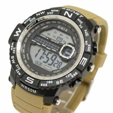 Imagem de Relógio Masculino Onix IT8890106 Preto e Bege Digital Resistente à Águ