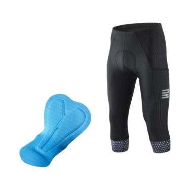 Imagem de Calças De Ciclismo Masculinas De Secagem Rápida 3/4 Com Almofada De Ge