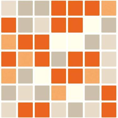 Imagem de Papel De Parede Pastilha Cinza Laranja Branco Autocolante