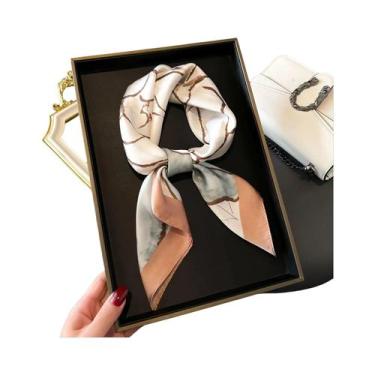 Imagem de Lenço De Seda Feminino 70x70cm Luxuoso Com Estampa De Corrente Fino Pa