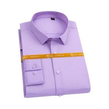 Imagem de Camisa Social Masculina Branca Slim Fit De Fibra De Bambu Antirrugas M