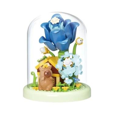 Imagem de Blocos De Montar Quebra-Cabeça Jardim De Capivara, Girassol, Rosa E Lí