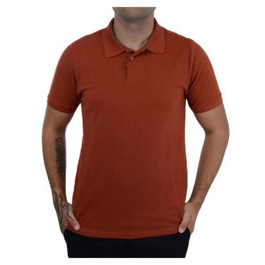 Imagem de Camisa Polo Masculina Ogochi Slim Marrom Terracota - 0075-Masculino