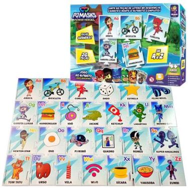 Imagem de PJ Masks Quebra Cabeça Gigante Alfabeto 26Pç Educativo, Colorido