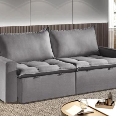 Imagem de Sofá Cama Retrátil e Reclinável 190cm Veludo Itália - ESTOFADOS PLENA