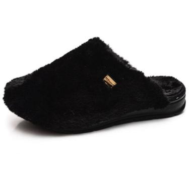 Imagem de Chinelo de Quarto Feminino Veludo Estilo Pantufa Pegada