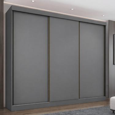 Imagem de Guarda Roupa Casal 3 Portas de Correr Ambar Maxel Móveis - Onix