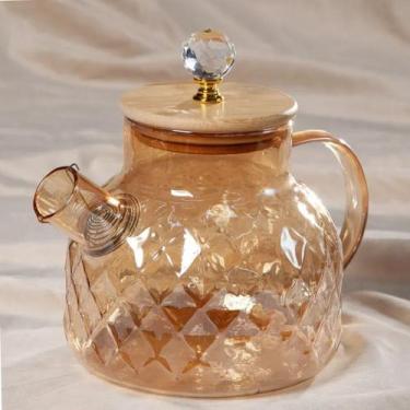Imagem de Chaleira de Vidro com Infusor de Chá e Tampa de Bambu 1L e 1,8L  Bule 