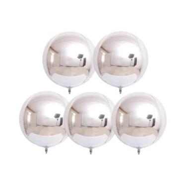 Imagem de Balões De Folha Dourada 5pcs, Balões Metálicos Polidos Em Espelho 4D P