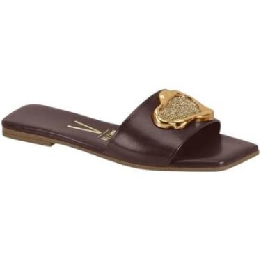 Imagem de Rasteira Vizzano Slide Feminina Detalhe Metal Confortável Casual-Feminino