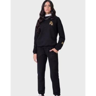 Imagem de Calça Moletom Punho Bolso Dia a Dia Inverno Frio Elegante Quetinho Moda - Femino 12 a 18 anos-Feminino