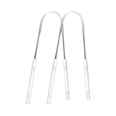 Imagem de Raspador De Língua Em Aço Inoxidável Em Formato De U Para Remoção De P