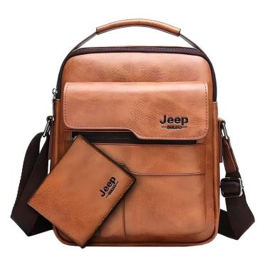 Imagem de Bolsa Tiracolo Masculina OEM Retrô Shoulder Bag em PU Impermeável 21 X 6 X 25 cm Bols com Carteira
