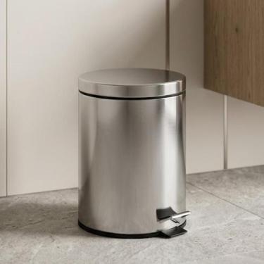 Imagem de Lixeira de Inox com Pedal e Balde Removível 5l ,8l ou 12l - OLAR HOME,