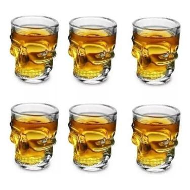 Imagem de Kit 6 Copos Dose Shot Caveira Copinhos Cachaça Tequila Vodka - Congrat