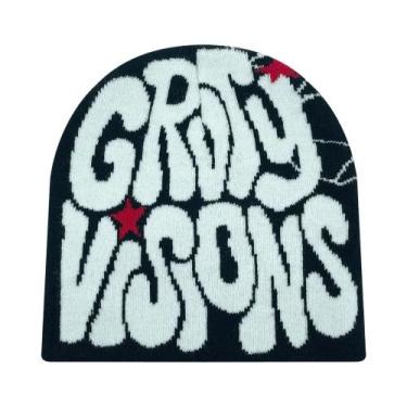 Imagem de Gorro Unissex De Acrílico Com Letra GR Em Jacquard, Estilo Europeu-Ame