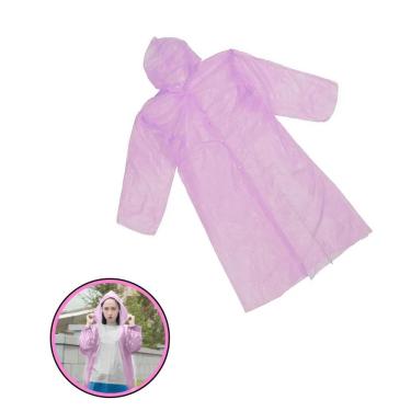 Imagem de Capa de Chuva Infantil Wellmix Plástica com Botão e Capuz Tamanho Único Rosa